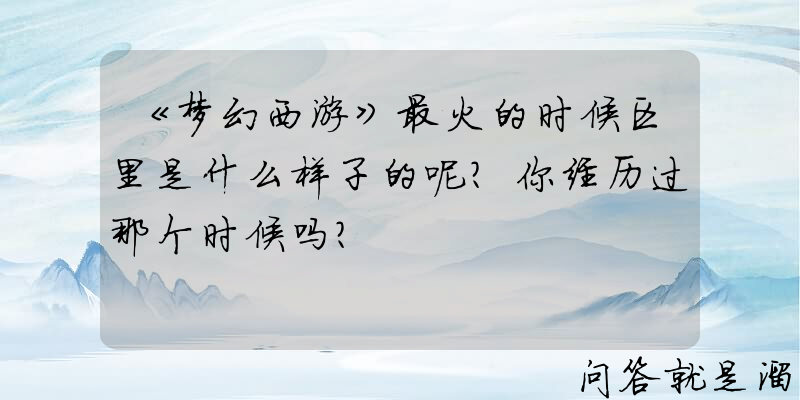 《梦幻西游》最火的时候区里是什么样子的呢？你经历过那个时候吗？